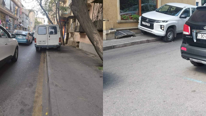 Paytaxtda reyd keçirilib: avtomobillərini səkidə saxlayan sürücülər cərimələniblər
