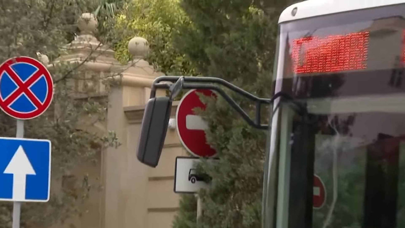 Ağacların ortasında quraşdırılan yol nişanına görə sürücülər cərimələnirlər