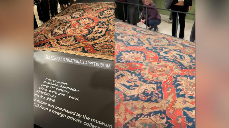 Vətənə qaytarılan orta əsrə aid “Xətai” xalçasının təqdimatı olub