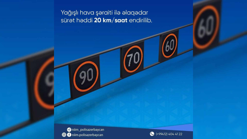 Bakının bəzi yollarında sürət həddi endirilib