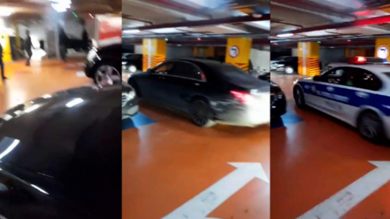 Paytaxtda sürücü polisdən yeraltı parkinqdə gizlənməyə çalışıb