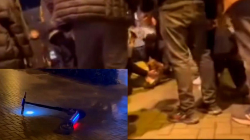 Bulvarda skuter sürən qadın və övladı xəsarət alıblar – VİDEO