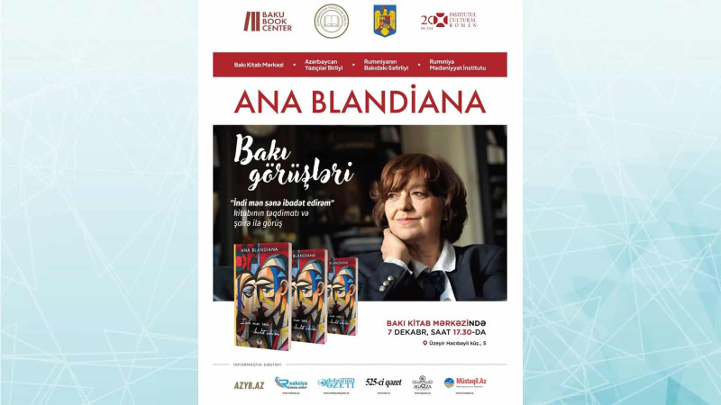 Bakı Kitab Mərkəzində Ana Blandiana ilə görüş baş tutacaq