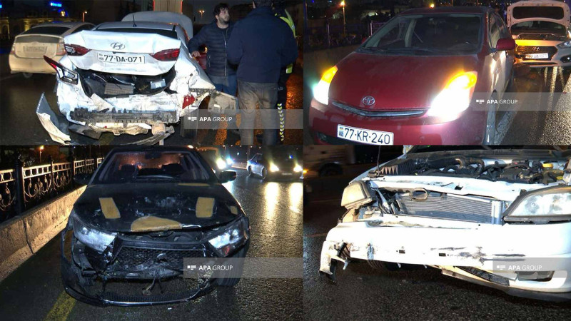 Ziya Bünyadov prospektində 4 avtomobil toqquşub