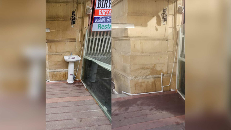 Səbaildə tarixi abidəyə əlüzyuyan çanaq bərkidilib