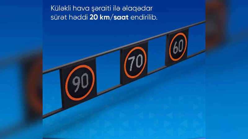 Bakıda magistral yolda sürət həddi endirilib