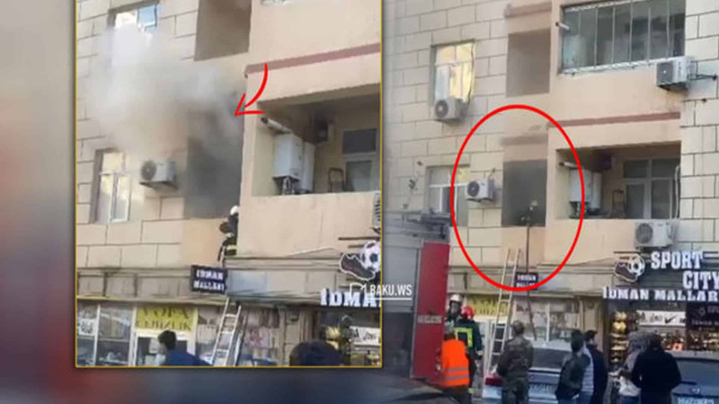 Bakıda daha bir çoxmərtəbəli binada yanğın olub – VİDEO