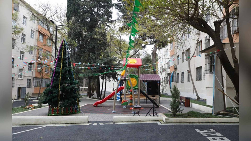 Nəsimi rayonunda 700 sakinin yaşadığı məhəllə təmir olunub