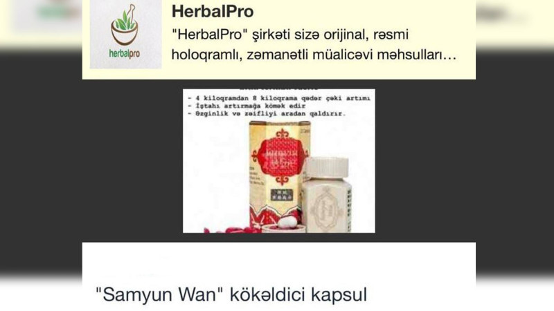 AQTA kökəlmə üçün satılan qida əlavələrində təhlükəli kimyəvi maddə müəyyən edib