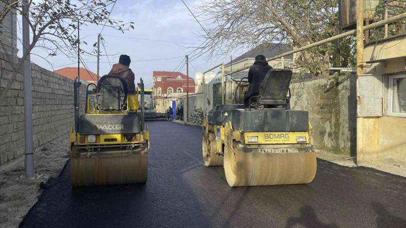 Qaraçuxurda yollarda asfalt yenilənir