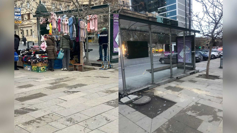 “Nizami” metro stansiyasının yaxınlığında qanunsuz ticarət məntəqəsi yığışdırılıb