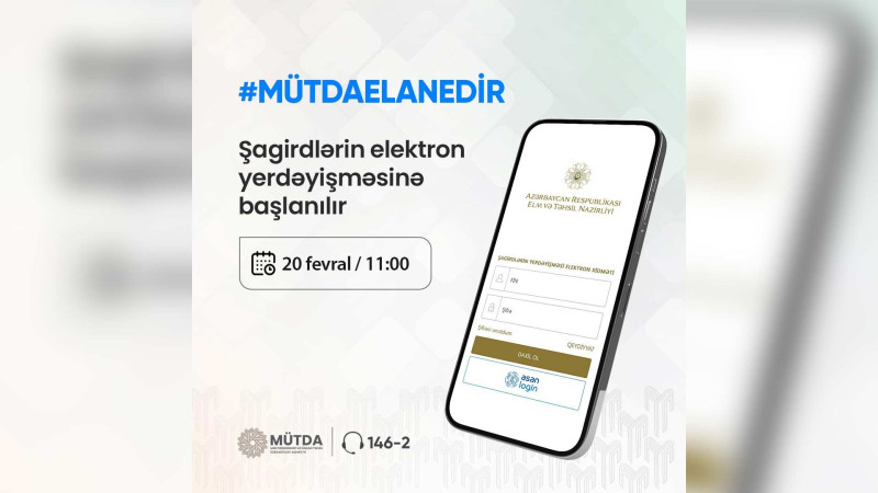 Şagirdlər üçün elektron yerdəyişmə başlayır