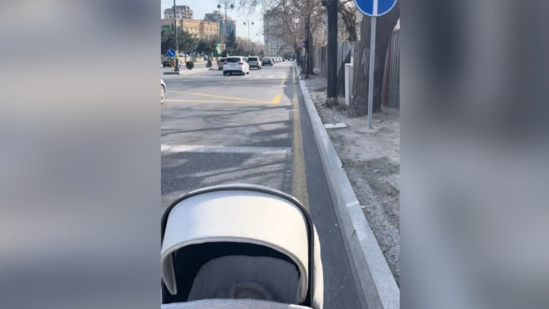Tbilisi prospektində piyada səkisi zəbt olunub - VİDEO