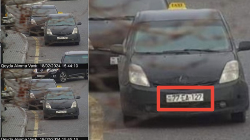 Bakıda “Prius” sürücüsü lentlə maşının nömrəsini dəyişib