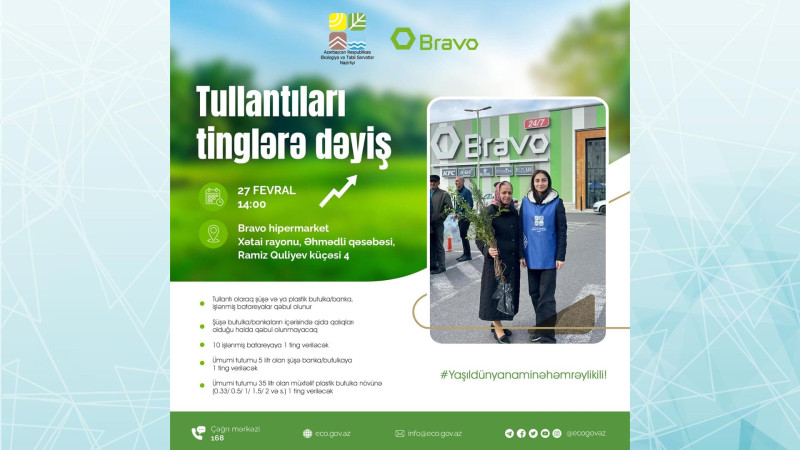 Əhmədlidə “Tullantıları tingə dəyiş” aksiyası keçiriləcək