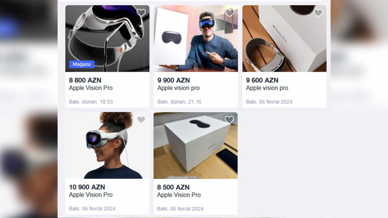“Apple Vision Pro” Bakıda 10.900 AZN-ə satılır