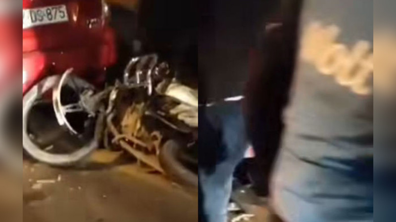 Hava limanı yolunda motosikletlə avtomobil toqquşub – VİDEO