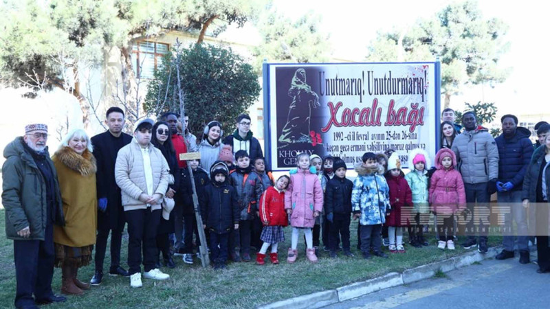 Bilgəhdə Xocalı faciəsi ilə bağlı ağacəkmə aksiyası keçirilib