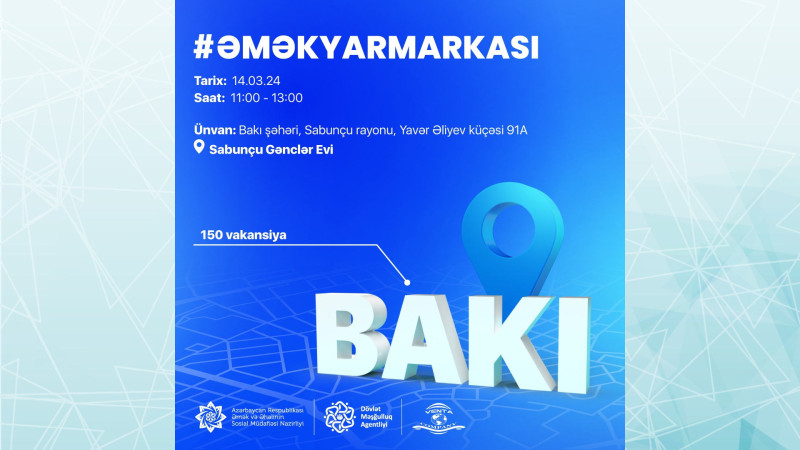 Sabunçu rayonunda əmək yarmarkası keçiriləcək