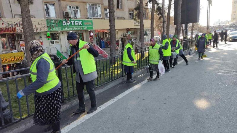 Nəsimi rayonunda abadlıq-təmizlik işləri həyata keçirilib