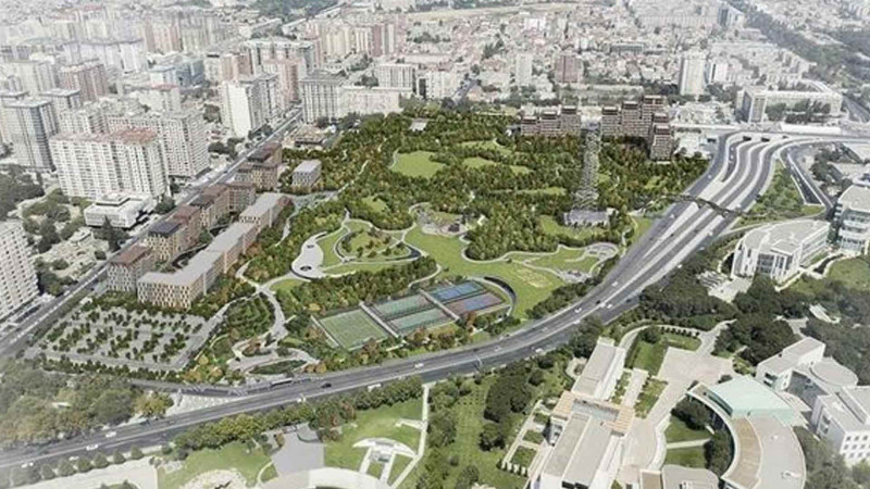 Vaqif prospekti park inşası ilə əlaqədar hasarlanır