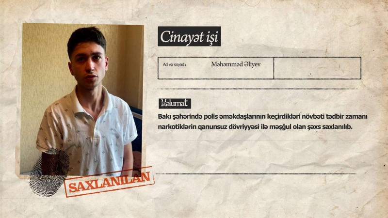 Bakıda narkokuryerlik edən şəxs tutulub