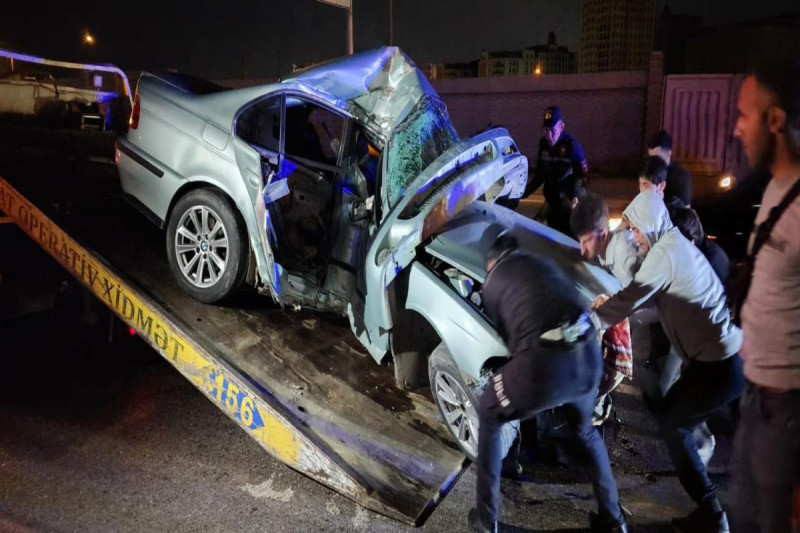 Nərimanov rayonunda xəsarətlə nəticələnən qəza baş verib