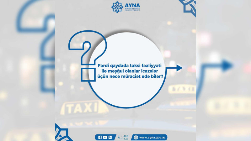 Taksi operatorları ilə bağlı açıqlama verilib