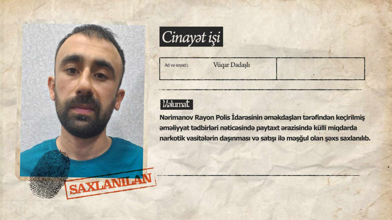 Paytaxt ərazisində daha bir narkokuryer saxlanılıb
