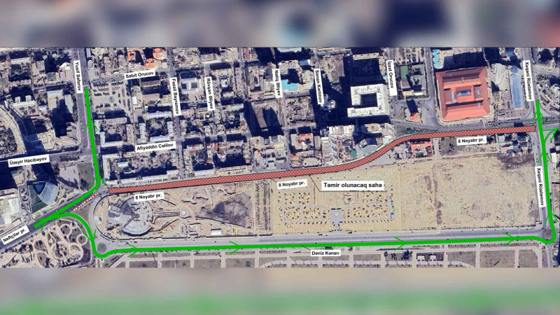 8 Noyabr prospektinin bir hissəsi təmirə bağlanır