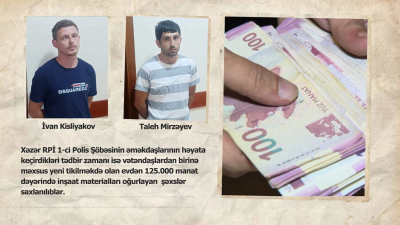 Xəzərdə evdən inşaat materialları oğurlanıb