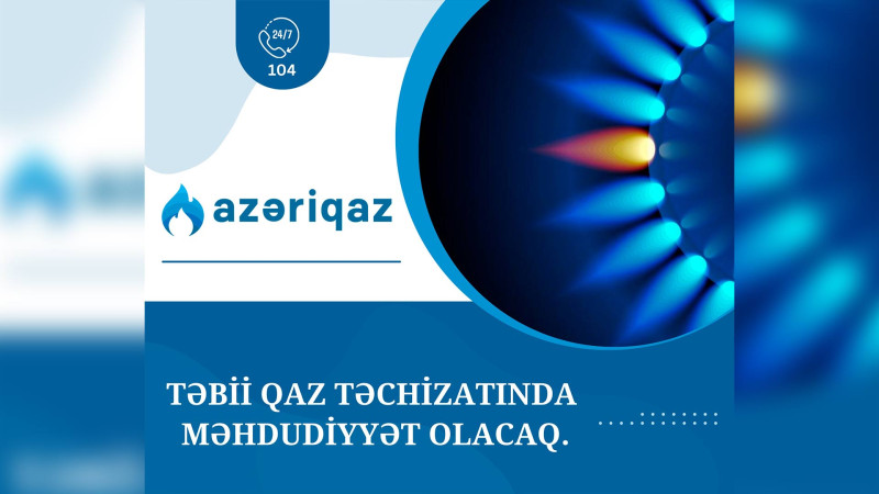 Xətai və Xəzər rayonlarına qazın verilişi dayandırılıb