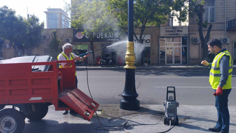 Nəsimi rayonunda təmizlik-abadlıq işləri davam edir