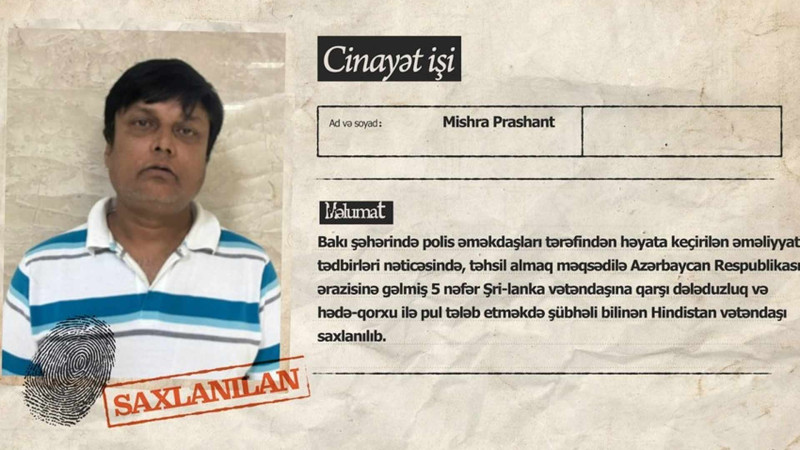 Bakıda Hindistan vətəndaşı saxlanılıb