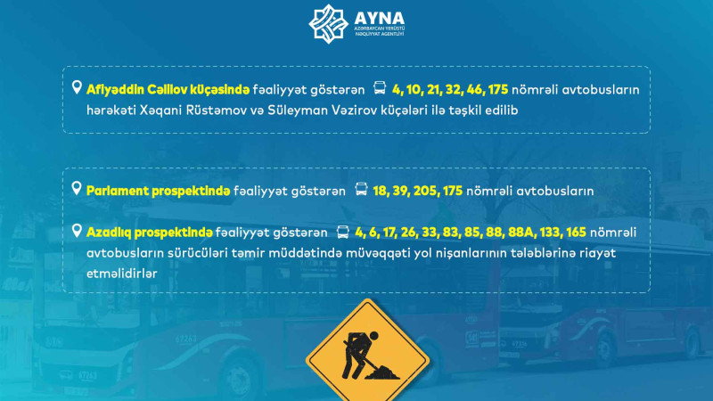 AYNA avtobus sürücülərinə müraciət edib