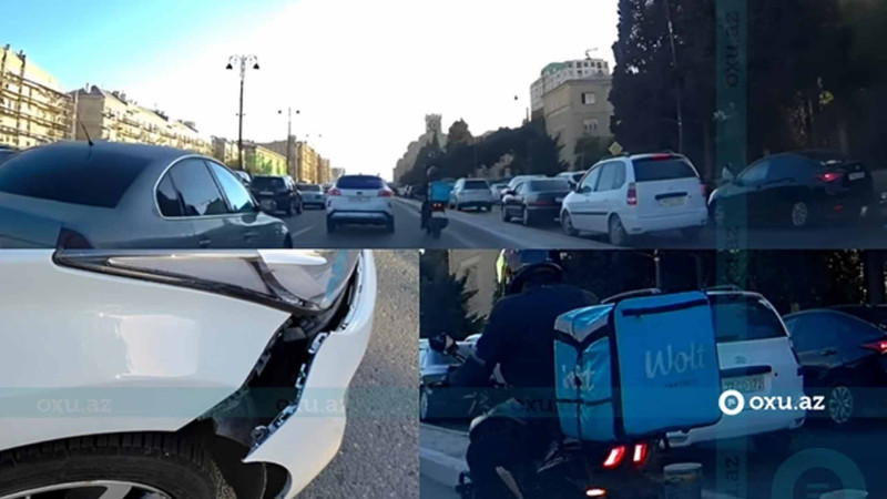 Motosiklet və avtomobil toqquşub