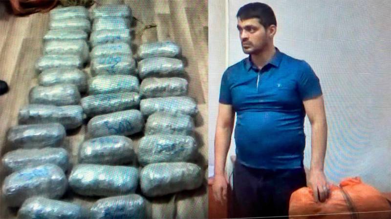 Saxlanılan narkokuryerdə 19 kiloqram narkotik tapılıb
