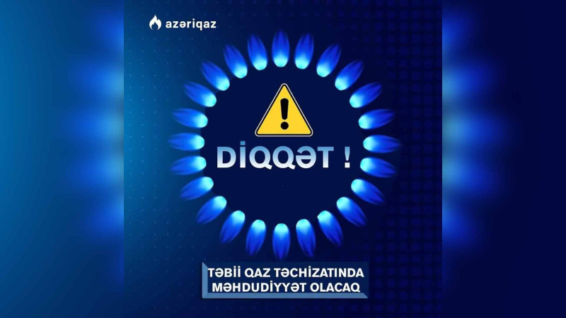 Xətai rayonunda qazın verilişi dayandırılıb