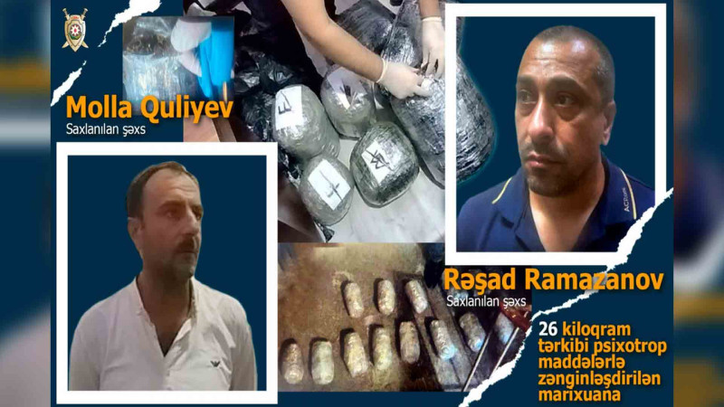 Bakıda narkokuryerlərdən 26 kiloqram narkotik götürülüb