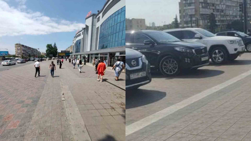 “Laçın”ın qarşısı yenə parklanma zonasına çevrilib