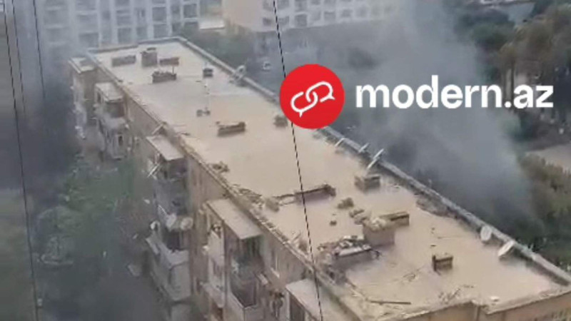 Neftçilər metro stansiyasının yaxınlığında yanğın: Məktəbin həyətində alışma baş verib