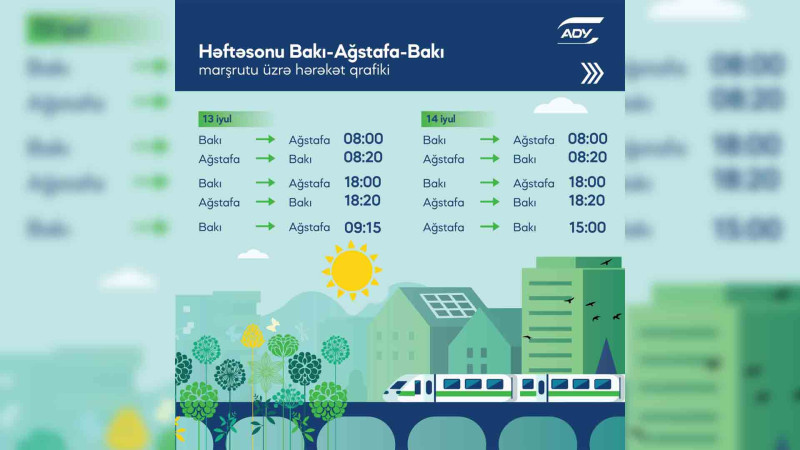 Bakı–Ağstafa–Bakı dəmir yolu reysində əlavələr edilib