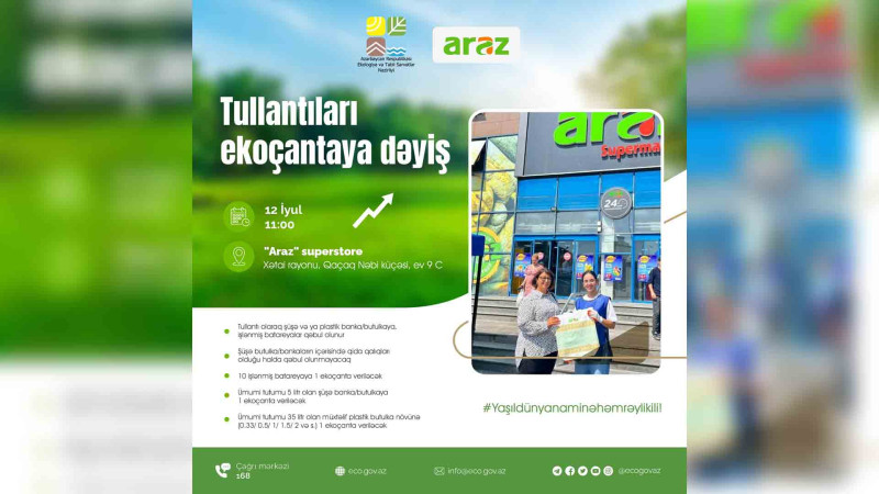 Xətaidə “Tullantıları ekoçantaya dəyiş” aksiyası keçiriləcək