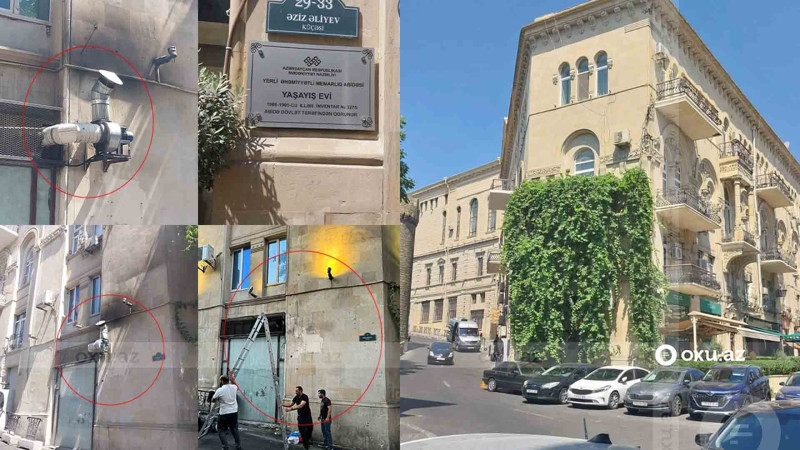 Tarixi binada fəaliyyət göstərən restoranın bacası sökülüb
