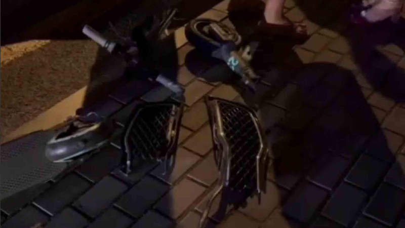 “Ağ şəhər” bulvarında skuter sürəni avtomobil vurub - VİDEO