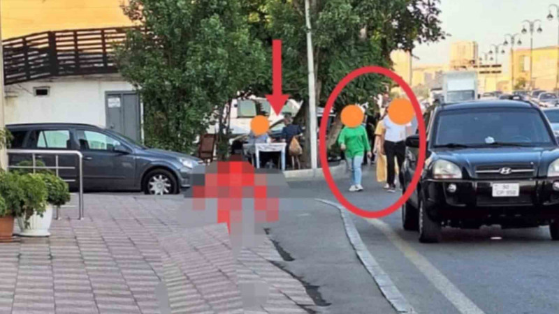 Babək prospektində səkidə çayxana açıblar