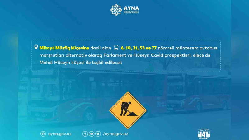 Bakıda 4 avtobusun hərəkət sxemi dəyişdirilib
