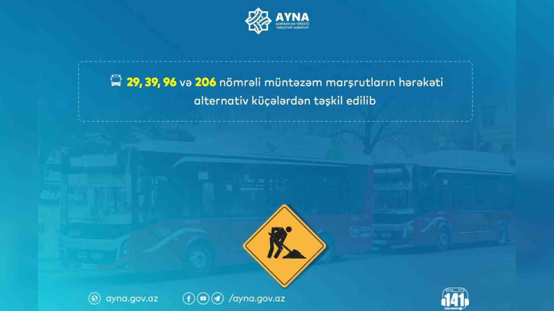 Mətbuat prospektindən keçən avtobusların hərəkət sxemi dəyişib