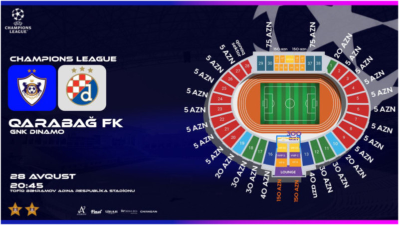 “Qarabağ”-”Dinamo Zaqreb” matçına biletlər nə vaxt satışa çıxacaq?