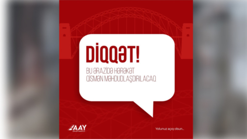Hava Limanı-Mərdəkan-Zağulba avtomobil yolu qismən bağlanır